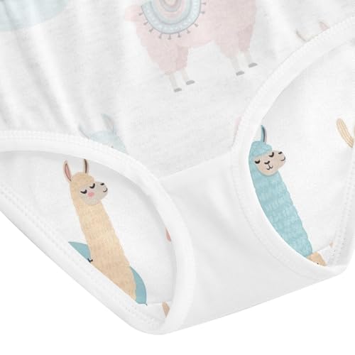 Kids Underwear, Llamas Pastel Blue Toddler Briefs, Cotton Underwear Girls, 2T–8 Years4