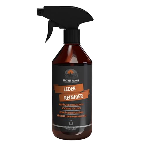 Leather Ranch Lederpflege Auto Innenraum Reiniger Spray - 500ml - Milde Porentiefe Reinheit für Kunststoff, Polster, Leder im Auto, Innenraumreiniger Auto, Universal Autopflege & Lederreiniger Spray