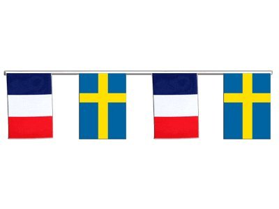Guirlande d'amitié France - Suède 6m pavillon tissu banderole décoration