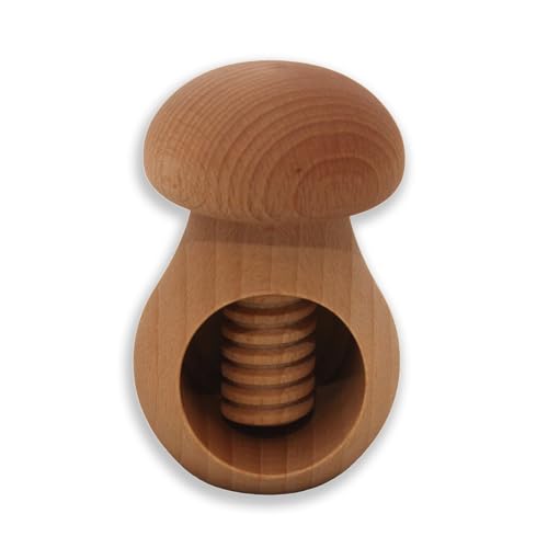 Stone Creek Trading European Wood Mushroom Nut Cracker, Natural