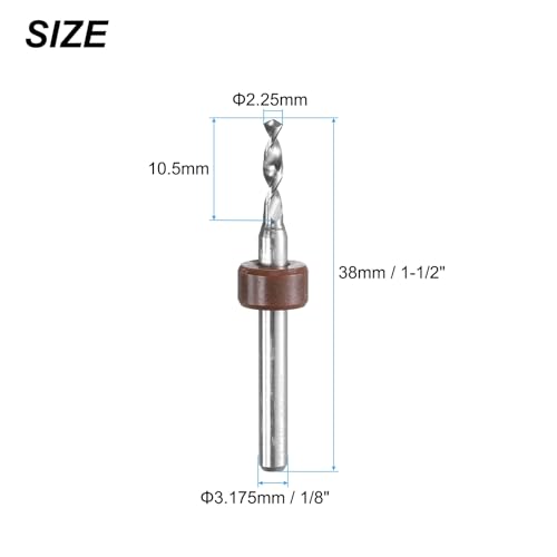 QUARKZMAN Micro Bohrer 2,25mm Wolframkarbid Drehwerkzeug Schmuck CNC Gravur Leiterplatte Mikro Bohrer 1/8 Zoll Schaft 10 Stück