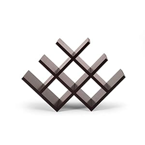 Kamenstein Butterfly Countertop Free-Standing Wooden Wine Rack, Dark Brown, 8-Bottle –