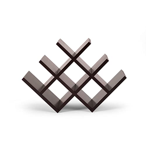 Kamenstein Butterfly Countertop Free-Standing Wooden Wine Rack, Dark Brown, 8-Bottle –