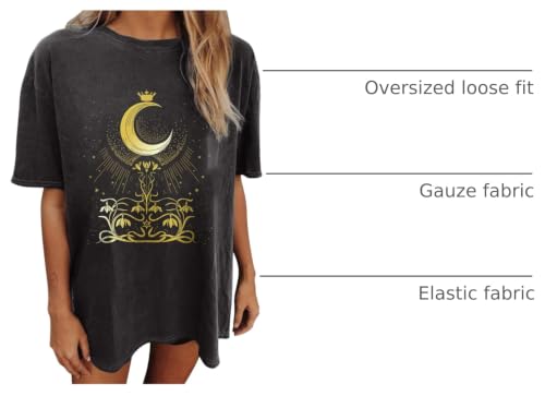 Image of Summer Y2k Tops for Womens, Casual Vintage Short Sleeve T-Shirt, Girls Oversize Loose Round Neck Elastic Tee