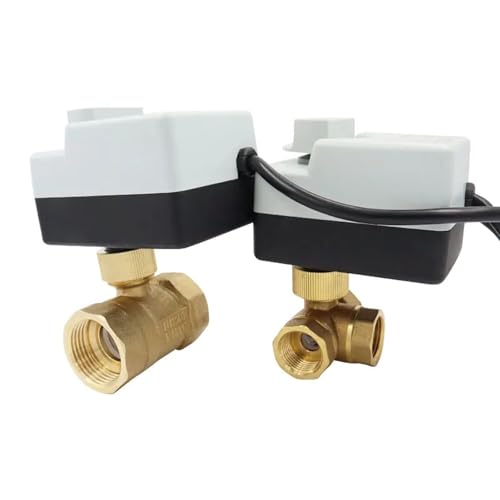 Válvula de bola motorizada DN32 de 3 vías con 3 cables para control de fluidos CA 220V 3