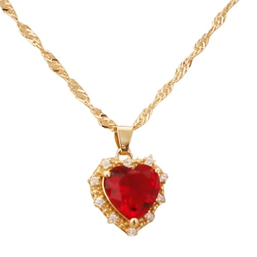 925 Sterling Silver Multilayer Coloured Pave Heart Necklace for Women, Rhinestone Heart Necklace - Shiny Zircon Paver Necklace, Reunion Heart Necklace for Valentine's Day,