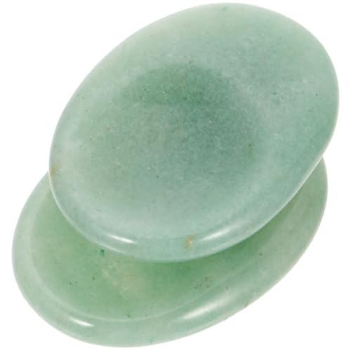 EXCEART Piedra de Preocupación Natural Pulgar 2piezas Verde de Piedra para Aliviar el Estrés y Mejorar la Elasticidad Piel en Casa