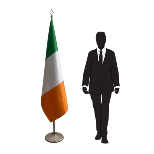 Drapeau Irlande avec mât et pied pour administrations et consulats