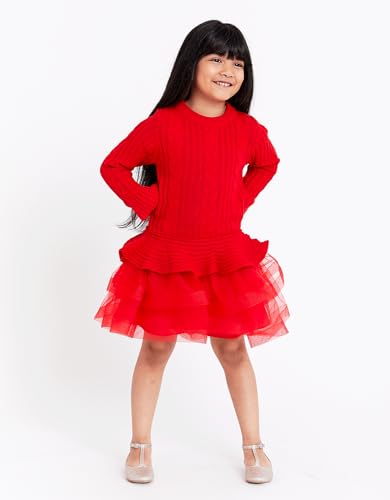 Bonnie Jean Chunky Cable Knit Sweater Dress with Tutu Skirt| Matching Sister Outfits for Infants, Toddlers, and Girls3