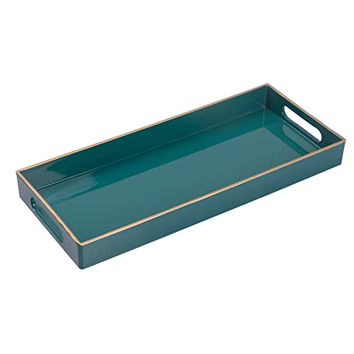 MAONAME Green Bathroom Tray, Plastic Vanity Tray, Narrow Countertop Trays