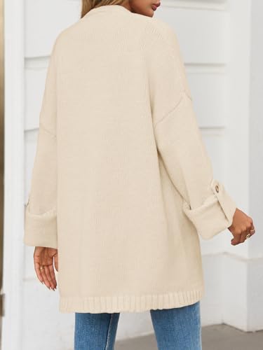 Image of Saodimallsu Womens Oversized Long Cardigan Sweaters Casual Open Front Chunky Knit Slouchy Fall Trendy Sweater Coats