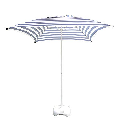 Parasol de jardin bicolore rayé noir et blanc 2m avec toile carrée robuste