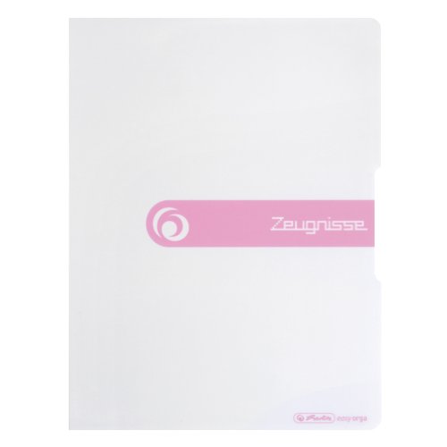 herlitz Zeugnismappe easy orga to go Sichtbuch A4 weiß pink