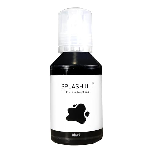 Image of Splashjet 008 Compatible Pigment Ink for Epson L15150, L15160, L6460, L6550, L6570, L6580, M15140, M15180 Printer - Ink Bottle for Epson 008 Ink Code - (120gm x 1 Black) Ink Bottle - 501807