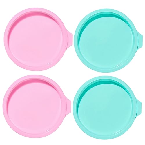 OKUMEYR 4pcs Round Silicone Rainbow Cake Molds Non-stick Baking Pans