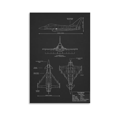 ZYGNBHL Eurofighter Typhoon Multi-role Fighter Poster Suitable for Home Room Decoration Gifts 12x18inch(30x45cm)