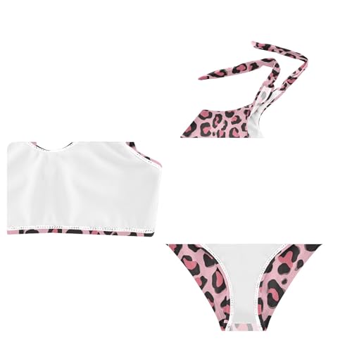 Image of Girls Tankini Swimsuit 2 Piece Pink Unicorn Donuts Summer Beach Bikini Bathing Suit 3T