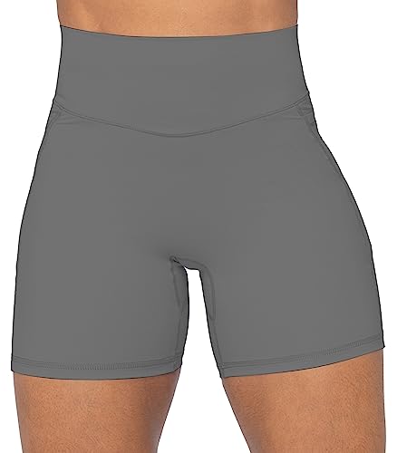 Image of Sunzel No Front Seam Biker Shorts for Women with Pockets, Yoga Workout Gym Bike Shorts with Tummy Control | 3, 5 Or 8-Inch Inseam, High Waisted, No Front Seam, Side Pockets, Buttery Soft, Compression Fit, Squat Proof, Tummy Control