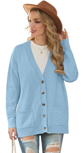 Image of GRECERELLE Women's 2025 Fall Cardigan Sweaters Oversized Open Front Button Knit Outwear Coats with Pockets