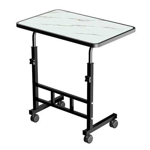 Image of Multi-Purpose Laptop Table, Study Table| Heavy Duty Bed Table| Adjustable for Height, Portable for Office, Work Form Home | DIY Table, Easy to Asembl (Adjustable Marble Light)