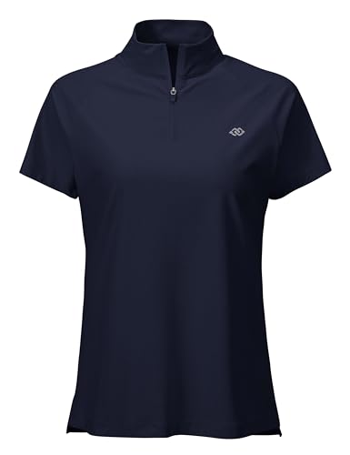 MoFiz Rashguard Damen Kurzarm UV-Schutz Shirt UPF 50+ Schwimmshirt für Wasser Strand Surfen Sonnenschutz Schnelltrocknend Marineblau S