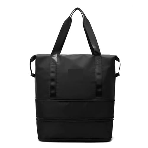 Foldable Travel Duffle Bag Gym Bag with Wet Pocket Carry On Weekender Bags Waterproof Overnight Travel Gym Yoga(Black)