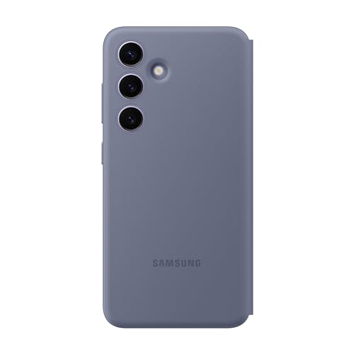 Image of Samsung Polyurethane Galaxy S24 S-View Wallet Phone Case, Protective Cover with Smart Small Screen View, Finger Tap Control, Slim Design, Card Holder Pocket, US Version, EF-ZS921CVEGUS, Violet