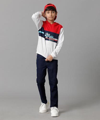 Image of KYDA KIDS Boys Cotton Hooded Neck Hoodies - Sweatshirt with Hoodies Full Sleeves Boys Winter Wear, Long Sleeve Sweatshirts for Boys - Regular Fit Multicolor(HOOD-A-C5-9-10Y)