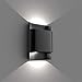 Produktbild Klighten 12W LED Wandleuchte Innen Außen Wandlampe Wasserdicht IP65 Up Down Außenlampe Moderne Dekorative Aussenleuchte Außenwandleuchten aus Aluminium, 3700-4000K Natürliches Weiß, Schwarz