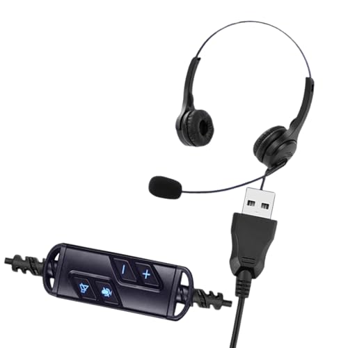 Casque USB avec microphone et coussinets antibruit pour ordinateur