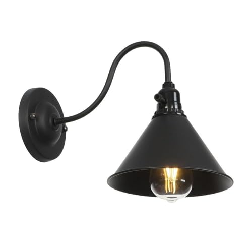 WYUYIW Luces de Pared lámpara de Pared de Cuello de cabecera Apliques de Pared de Granja Industrial Negro lámpara de iluminación de Pared con encierro para el Dormitorio (a) lámpara de Pared