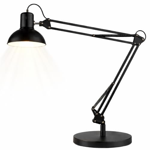 UNILUX Lampe de Bureau LED, Aluminium, Noir, 40 x 40 x 20 cm