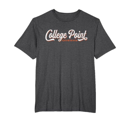 College Point Queens New York T-Shirt T-Shirt, Men's Big and Tall, Dark Heather Grey, 6X Tall