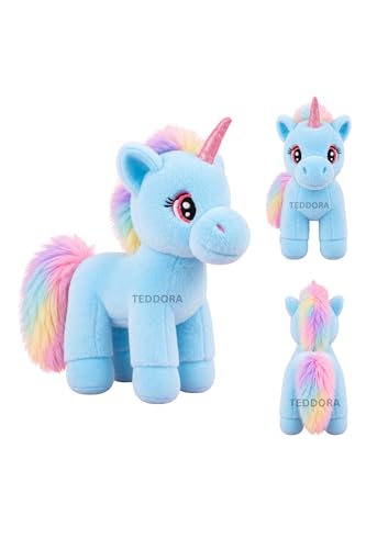 Image of Unicorn Soft Toy for Girls Boys Kids,Sky Blue,Unicorn Animal Plush Stuffed Baby Teddy Gift Birthday, 32 cm