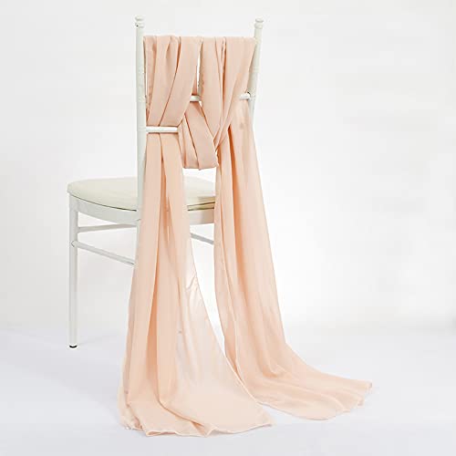 Elfenbeinfarbene Chiffon-Stuhlschärpen, Abdeckhauben für Hochzeiten, Veranstaltungen, Partys, Dekoration, Auburn, 10 Stück