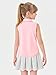 Haloumoning Girls Athletic Sleeveless Golf Polo Shirts Kids Quarter Zip Quick Dry Workout Tank Tops 5-14 Years Pink