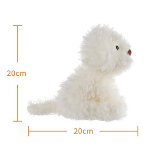Apricot Lamb Plüsch weiß Hund Plüschtiere für Kinder, weiche niedliche Kuscheltier für Baby Mädchen und Jungen, Flauschige Hund weiß 20cm