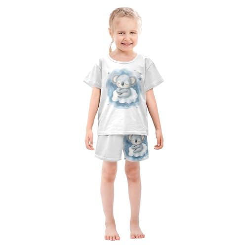 Koala Cloud Stars Blue Pajama Set Short Sleeve Pajamas Shorts Sets Cotton PJS 2 Piece Clothes Set 5Y3