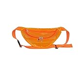 Stylish Women Iridescent Hologram Fanny Pack Shiny Metallic Waist Bag Punk Girl For Women Festival Party Travel Rave Hiking Outdoor Activities (Clear Orange)