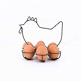  LIOOBO Eierhalter Metall Huhn Form ostern dekoration Tischdekoraton Küchenzubehör (Dunkelbraun)