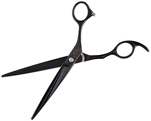 Shearsdirect Japanese 440C Titanium Professional Grooming Shear With Ergonomic Handle, 7-Inch, Black #TOP2
