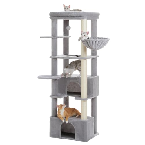 Árbol para gatos PEQULTI 68'' para gatos grandes gris miniatura 1