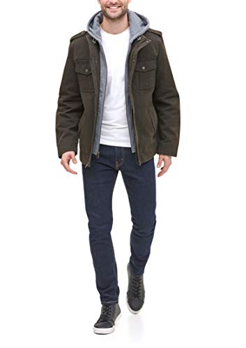 Image of Levi's Men's Washed Cotton Hooded Military Jacket (Regular & Big & Tall Sizes)