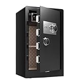 EZZPGDKU Wertschutzschrank Mechanisch – Großer Tresor Für Zuhause Und Büro, Doppelverschluss Mit Kombination + Schlüssel, Sicherung Von Dokumenten Und Geld