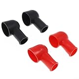 Car Battery Terminal Protectors Silicone Rubber Insulation Covers for Marine Automotive Applications 4 Pack Red Black Battery Terminal Sleeves(2 red + 2 Black)