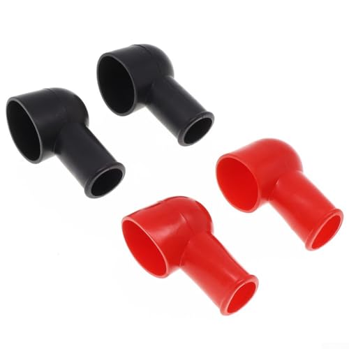 Car Battery Terminal Protectors Silicone Rubber Insulation Covers for Marine Automotive Applications 4 Pack Red Black Battery Terminal Sleeves(2 red + 2 Black)