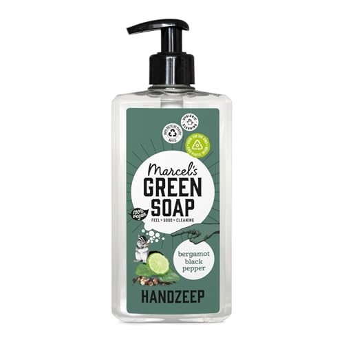 Marcel's Green Soap - Hand Soap Black Pepper & Bergamot - Handwash Dispenser - Eco friendly - 100% Vegan - 97% Biodegradable - 500 ML