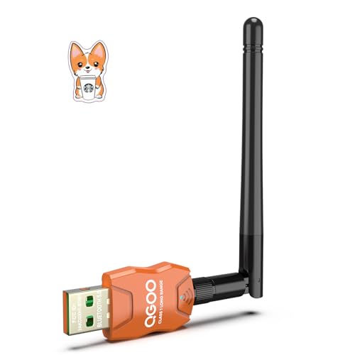 Class 1 Long Range Bluetooth Adapter for PC, QGOO USB Bluetooth Adapter for PC 5.3+EDR, Bluetooth Dongle Bluetooth Receiver Support Windows10/8.1/8/7?orange-233?