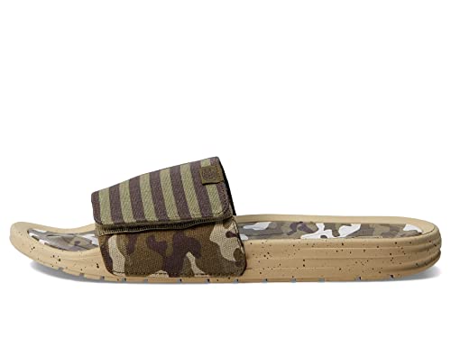 Hey Dude Men's Phoenix Camo Flag Size 12| Men's Slides | Men's Slip On Sandals | Comfortable & Light-Weight #TOP27