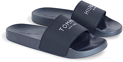 Tommy Hilfiger Claquettes Femme TH Glitter Pool Slide Sandales De Bain, Bleu (Desert Sky), 36 EU Tommy Hilfiger Claquettes Femme TH Glitter Pool Slide Sandales De Bain, Bleu (Desert Sky), 36 EU